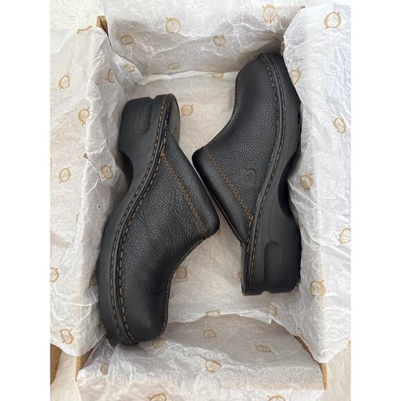 Born Mount II Black Leather Platform Clogs Size 9 Comfort Slip-On Shoes like new - Picture 16 of 16